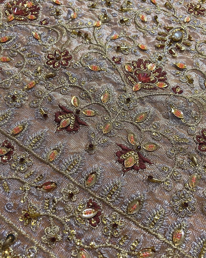 Luxury Shimmer Embroidered Koti Style Suit with Addawork | RTW