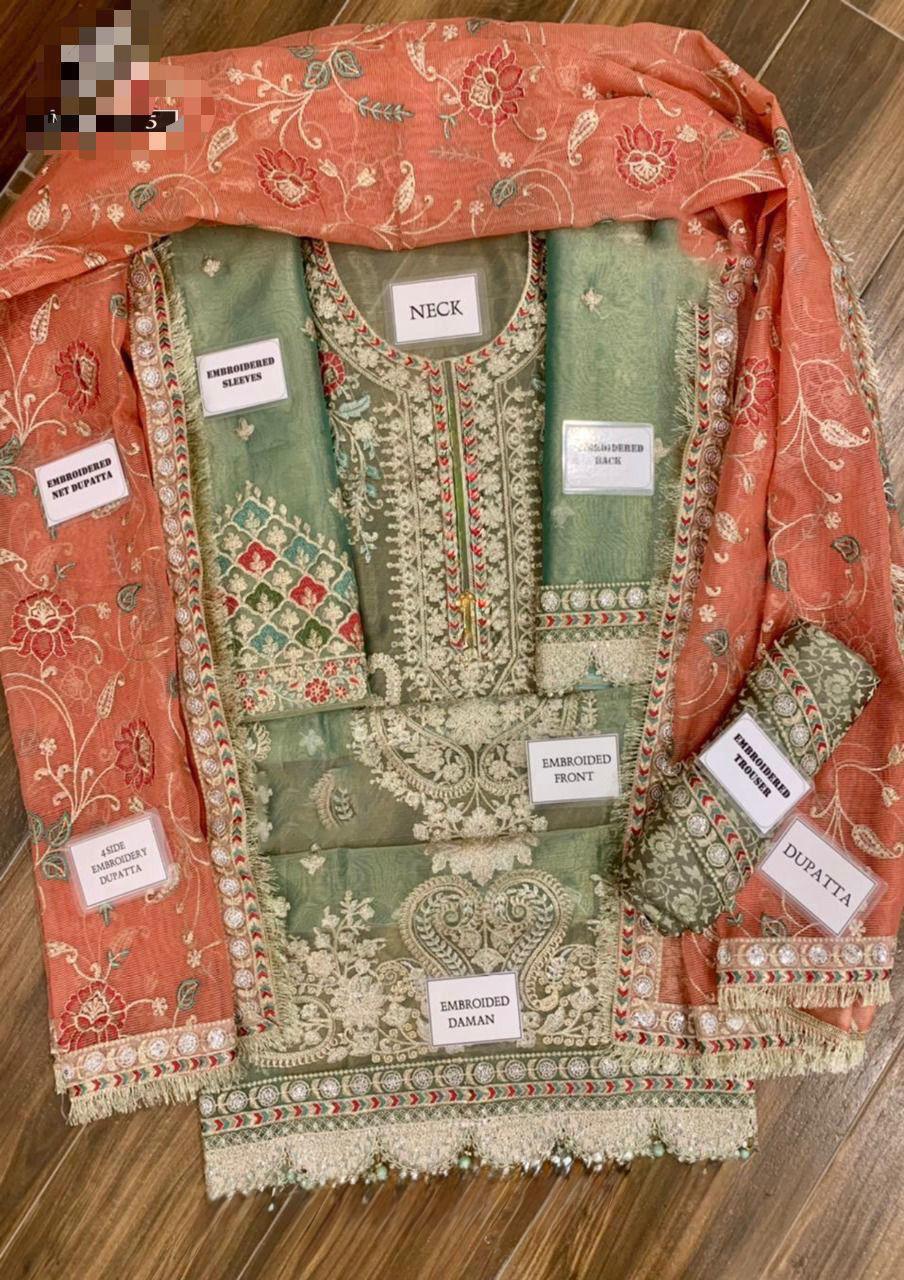 Sage Green Mysoori Embroidered Sharara Suit | Ready to Wear