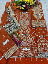Mustard Embroidered Chiffon and Net Gararah Set | Ready to Wear