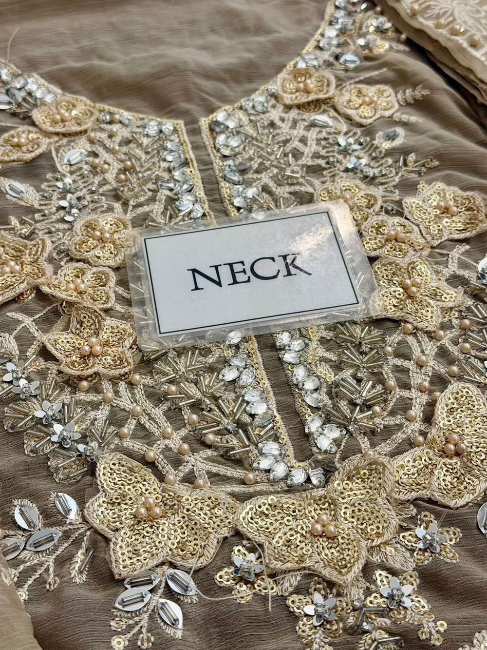 Tie and Dye Chiffon Embroidered Suit with Satin Silk Trouser | Ready to Wear