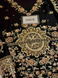 Black Charmoush Silk Embroidered Suit | Ready to Wear