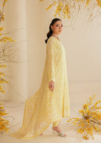 Pastel Yellow Embroidered Egyptian Lawn Suit | Ready to Wear