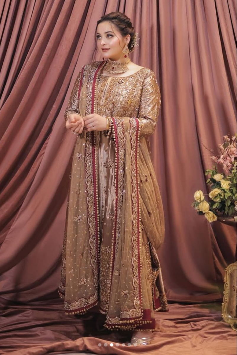 Luxury Shimmer Embroidered Koti Style Suit with Addawork | RTW
