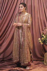 Luxury Shimmer Embroidered Koti Style Suit with Addawork | RTW