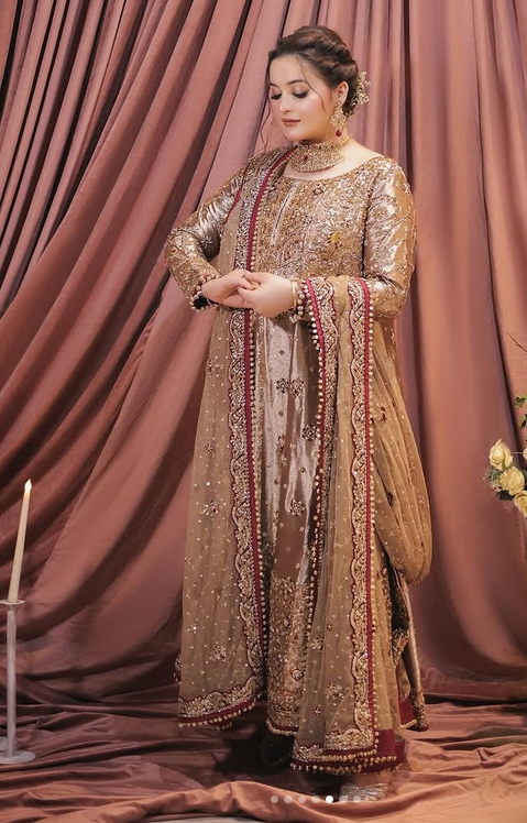 Luxury Shimmer Embroidered Koti Style Suit with Addawork | RTW