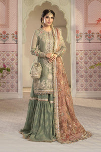 Sage Green Mysoori Embroidered Sharara Suit | Ready to Wear