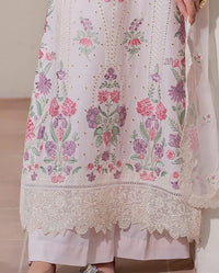 03-Piece Lawn Suit With Organza Dupatta | Ready To Wear