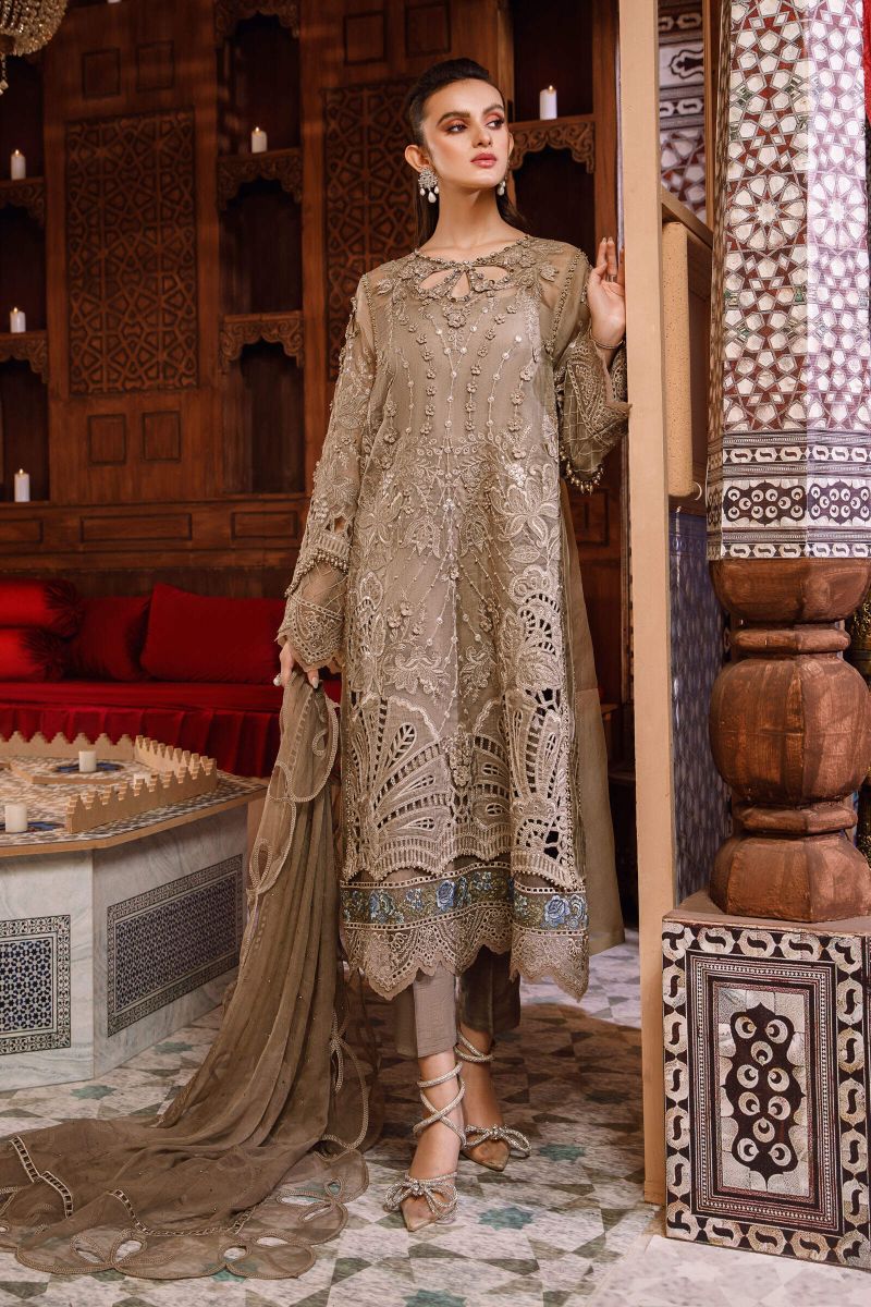 Embroidered Organza Suit with Silk Trouser | Ready to Wear