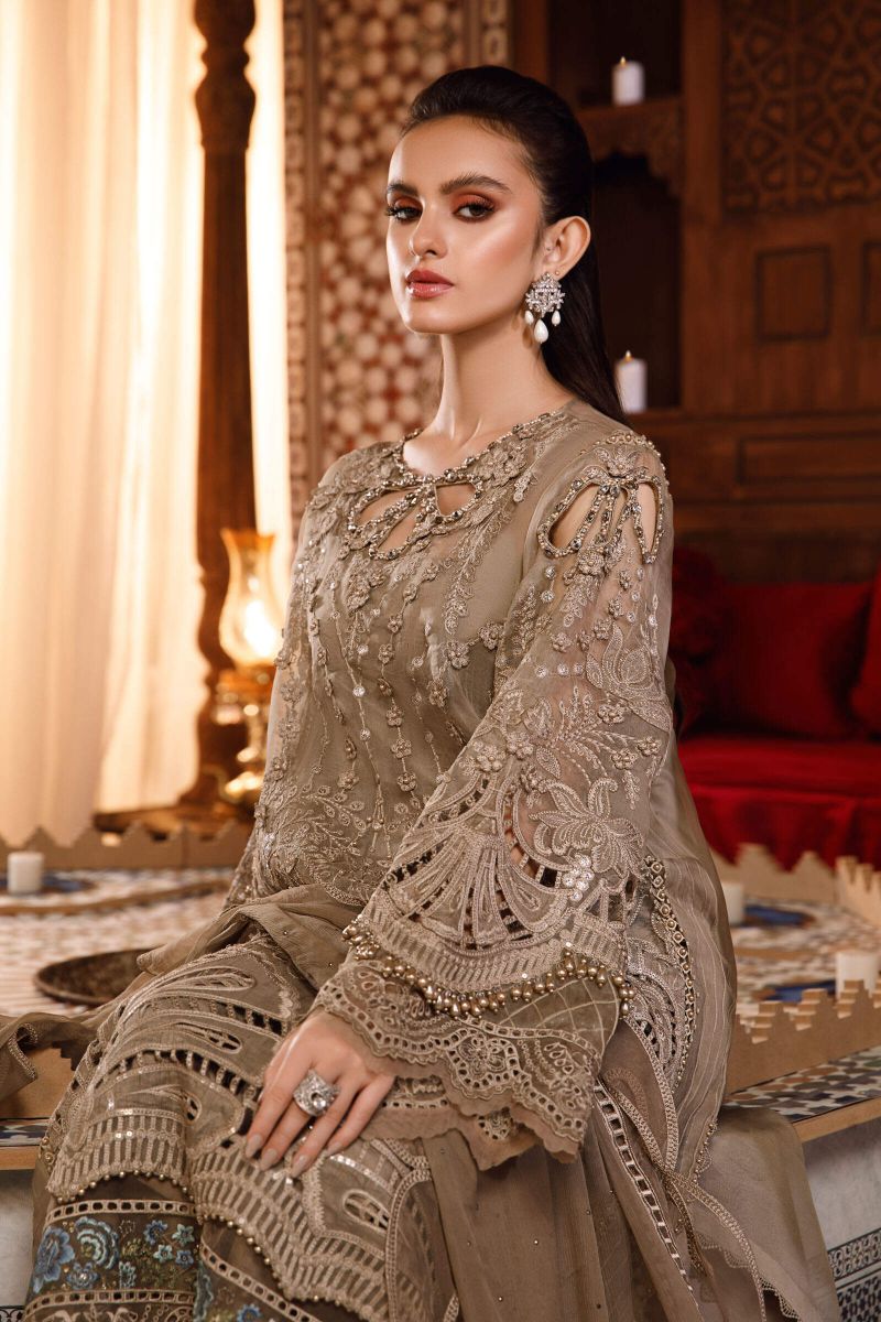 Embroidered Organza Suit with Silk Trouser | Ready to Wear