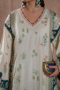 Botanical Embroidered Silk Kaftan | Ready To Wear