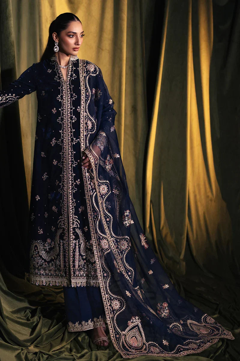 03-Piece Velvet Suit With Organza Dupatta | Ready To Wear