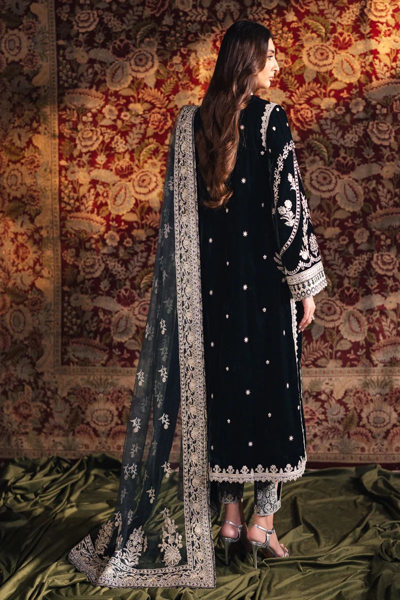 Royal Spangle Embroidered Velvet 3-Piece Suit | Ready to Wear