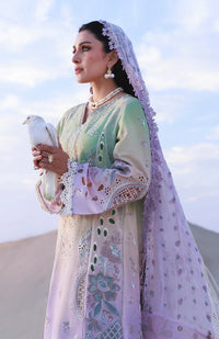 Pastel Chikankari Embroidered Lawn Suit with Organza Dupatta |RTW